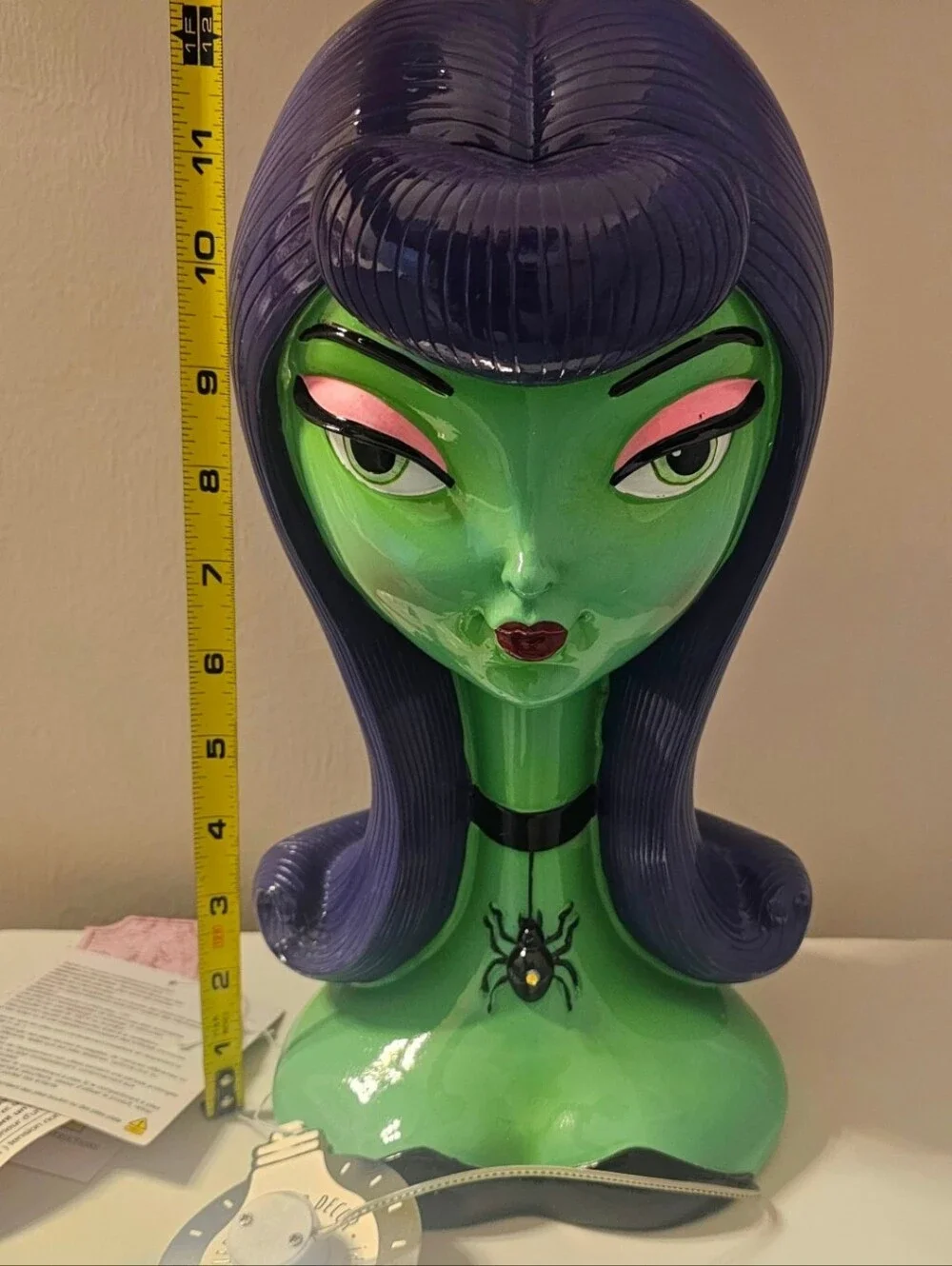 NWT!  Halloween LED Retro Bella Luxx Bride of Frankenstein Glamour Bust 💚🩷💜